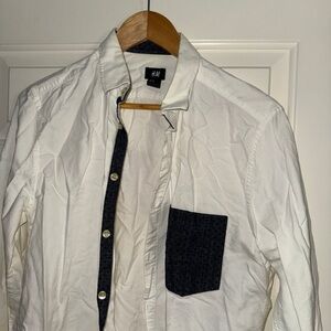 H&M White Shirt with Dark Accent